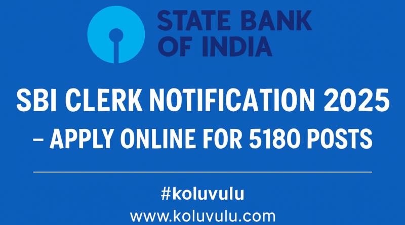 SBI Clerk Notification 2025