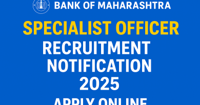 Bank of Maharashtra Specialist Officer Notification 2025