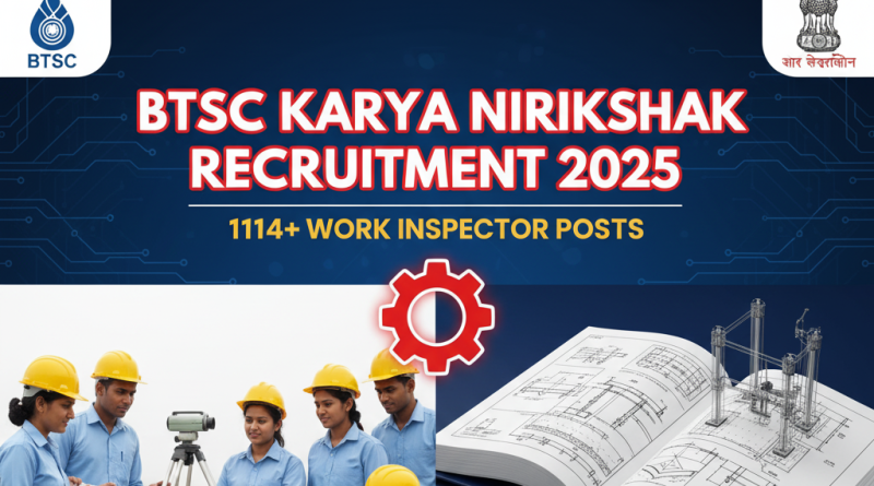 BTSC work inspector Notification 2025