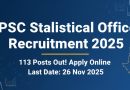 RPSC Statistical Officer Notification 2025