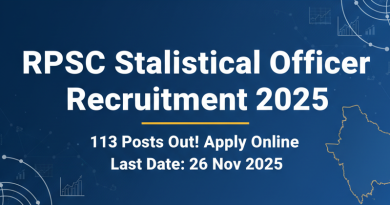RPSC Statistical Officer Notification 2025