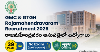 ecruitment notice for GMC & GTGH Rajamahendravaram 2026