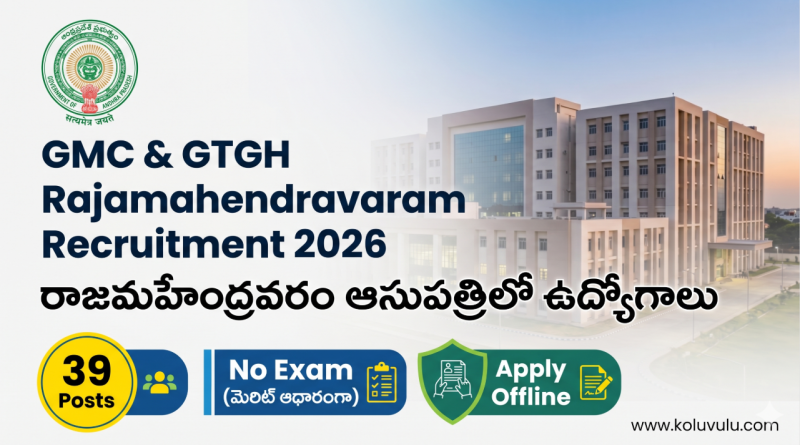 ecruitment notice for GMC & GTGH Rajamahendravaram 2026
